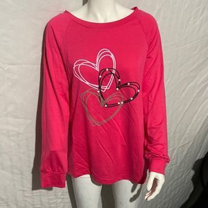 Pink shirt 95% polyester 5% spandex blend 3 hearts soft